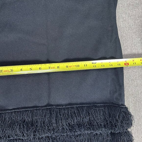 Calvin Klein Sheath Dress Women's Small Shag Fringe Trim Knit Black Party NWT - Picture 13 of 16